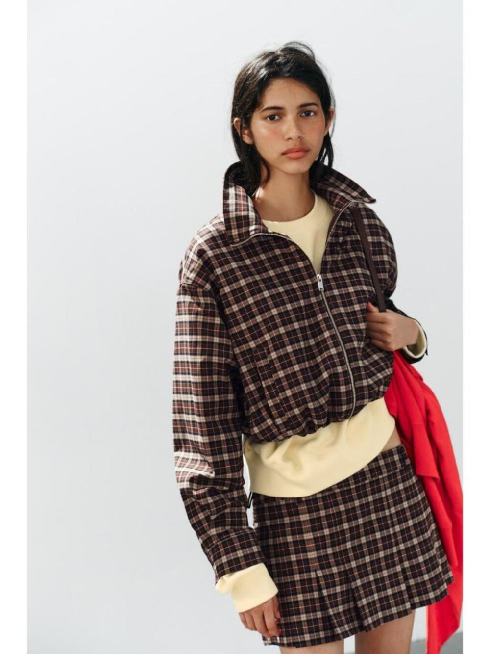 ZARA PLAID ZIP-UP JACKET 3067/757/605